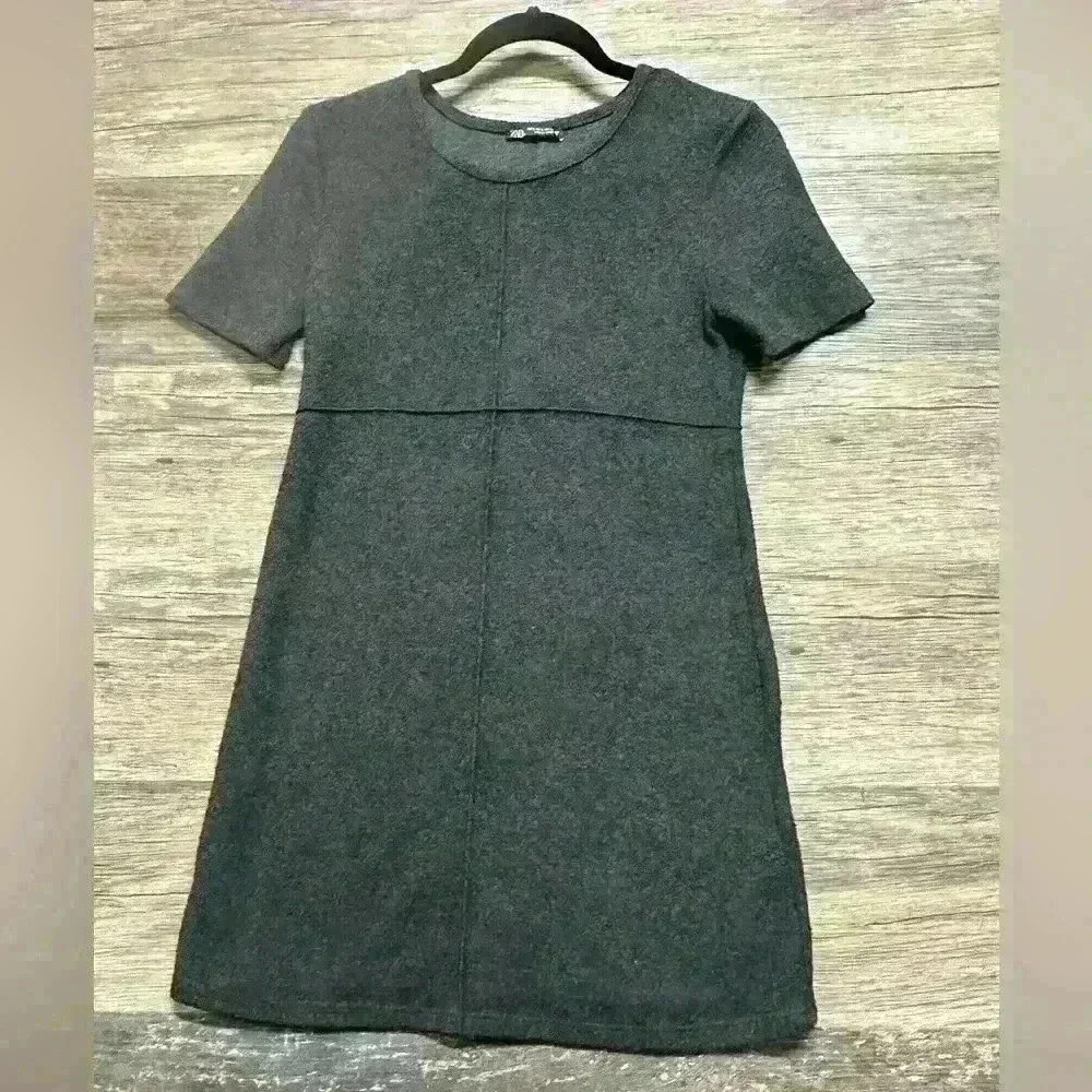 ZARA Dark Gray Short Sleeve Womens‎ Dress Size Small